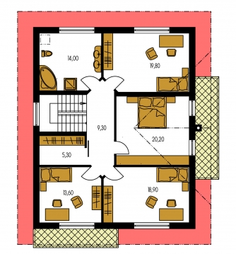 Mirror image | Floor plan of second floor - TREND 285